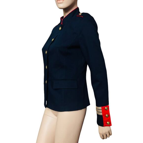 Lauren Ralph Lauren Officer's Jacket Size 6 Slim fit Stand Collar Gold Buttons - Picture 10 of 16